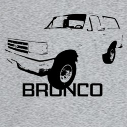 1989 Bronco Three Quarter Angle View With Model Name Light Color T Shi