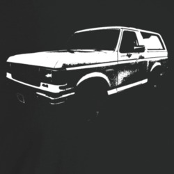 1989 Bronco Three Quarter Angle View Dark Color T Shirt