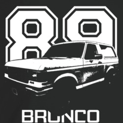 1989 Bronco Three Quarter Angle View With Year And Model Name Dark Col