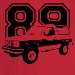1989 Bronco I I Three Quarter Angle View With Year Light Color T Shirt