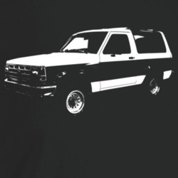 1989 Bronco I I Three Quarter Angle View Dark Color T Shirt