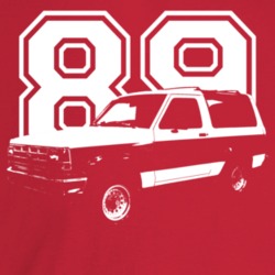 1989 Bronco I I Three Quarter Angle View With Year Dark Color T Shirt