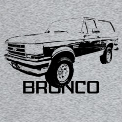 1990 Bronco Three Quarter Angle View With Model Name Light Color T Shi