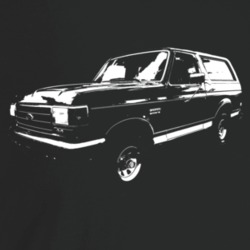 1990 Bronco Three Quarter Angle View Dark Color T Shirt