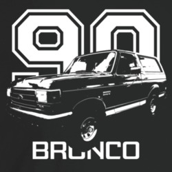 1990 Bronco Three Quarter Angle View With Year And Model Name Dark Col