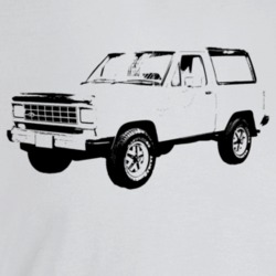 1990 Bronco I I Three Quarter Angle View Light Color T Shirt