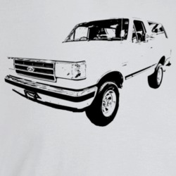 1991 Bronco Three Quarter Angle View Light Color T Shirt
