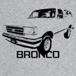 1991 Bronco Three Quarter Angle View With Model Name Light Color T Shi