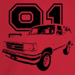 1991 Bronco Three Quarter Angle View With Year Light Color T Shirt