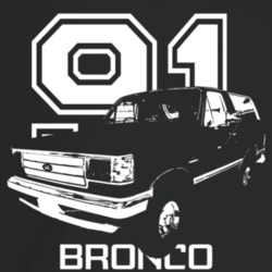 1991 Bronco Three Quarter Angle View With Year And Model Name Dark Col