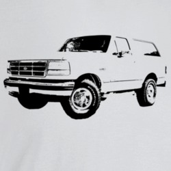 1992 Bronco Three Quarter Angle View Light Color T Shirt