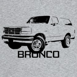 1992 Bronco Three Quarter Angle View With Model Name Light Color T Shi