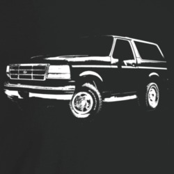 1992 Bronco Three Quarter Angle View Dark Color T Shirt