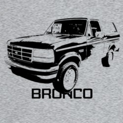 1993 Bronco Three Quarter Angle View With Model Name Light Color T Shi