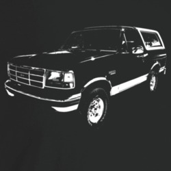 1993 Bronco Three Quarter Angle View Dark Color T Shirt