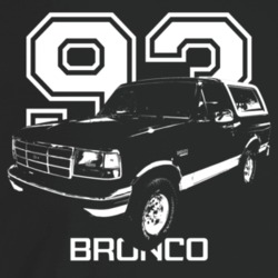 1993 Bronco Three Quarter Angle View With Year And Model Name Dark Col