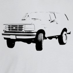 1994 Bronco Three Quarter Angle View Light Color T Shirt