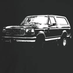 1994 Bronco Three Quarter Angle View Dark Color T Shirt