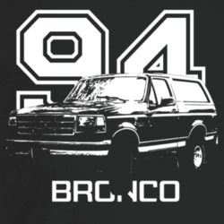 1994 Bronco Three Quarter Angle View With Year And Model Name Dark Col