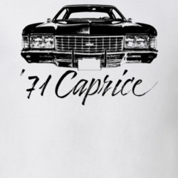 1971 Caprice Grill View With Model Year Light Color T Shirt