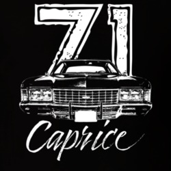 1971 Caprice Grill View With Year And Model Dark Color T Shirt