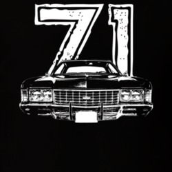 1971 Caprice Grill View With Year Dark Color T Shirt