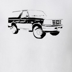 1995 Bronco Three Quarter Angle View Light Color T Shirt