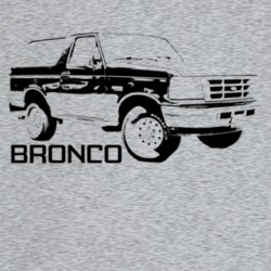 1995 Bronco Three Quarter Angle View With Model Name Light Color T Shi