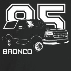 1995 Bronco Three Quarter Angle View With Year And Model Name Dark Col
