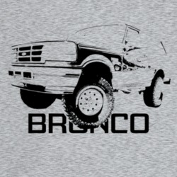 1996 Bronco Three Quarter Angle View With Model Name Light Color T Shi