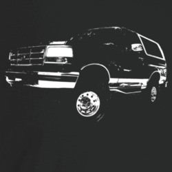 1996 Bronco Three Quarter Angle View Dark Color T Shirt
