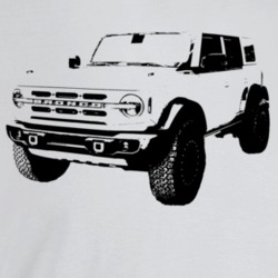 2021 Bronco Three Quarter Angle View Light Color T Shirt