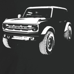 2021 Bronco Three Quarter Angle View Dark Color T Shirt