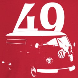 1949 V W Type I I Bus Three Quarter Angle View With Year Dark Color T 