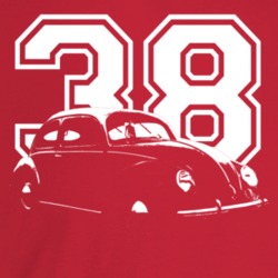 1938 V W Beetle Three Quarter Angle View With Year Dark Color T Shirt