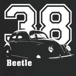 1938 V W Beetle Three Quarter Angle View With Year And Model Name Dark
