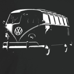 1961 V W Type 2 Transporter Three Quarter Angle View Dark Color T Shir