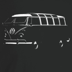 1962 V W Type 2 Transporter Three Quarter Angle View Dark Color T Shir