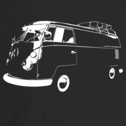 1963 V W Type 2 Transporter Three Quarter Angle View Dark Color T Shir