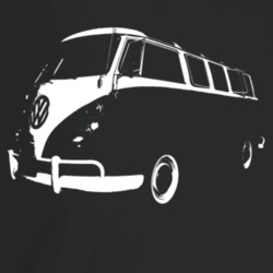 1964 V W Type 2 Transporter Three Quarter Angle View Dark Color T Shir