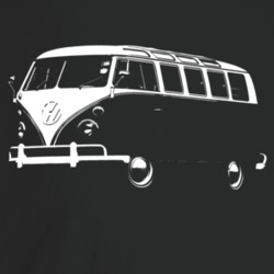 1965 V W Type 2 Transporter Three Quarter Angle View Dark Color T Shir