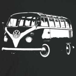 1966 V W Type 2 Transporter Three Quarter Angle View Dark Color T Shir
