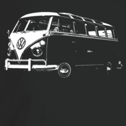 1967 V W Type 2 Transporter Three Quarter Angle View Dark Color T Shir