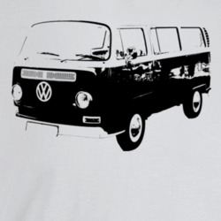 1968 V W Type 2 Transporter Three Quarter Angle View Light Color T Shi