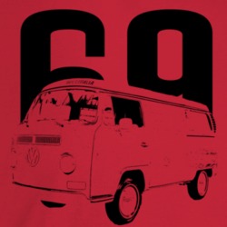 1969 V W Type 2 Westfalia Three Quarter Angle View With Year Light Col