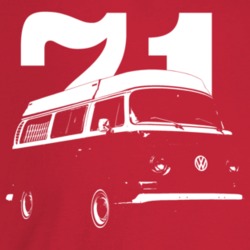 1971 V W Type 2 Westfalia Three Quarter Angle View With Year Dark Colo