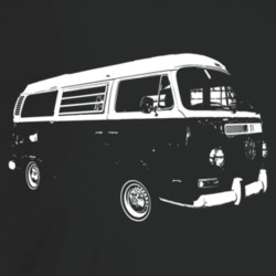 1972 V W Type 2 Westfalia Three Quarter Angle View Dark Color T Shirt