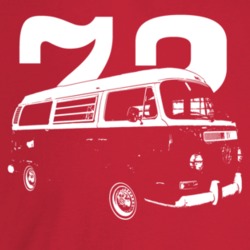 1972 V W Type 2 Westfalia Three Quarter Angle View With Year Dark Colo