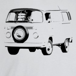 1973 V W Type 2 Westfalia Three Quarter Angle View Light Color T Shirt