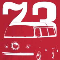 1973 V W Type 2 Westfalia Three Quarter Angle View With Year Dark Colo